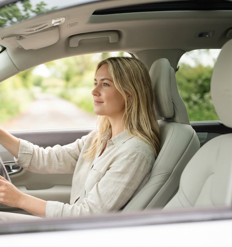 Driver on a clear road